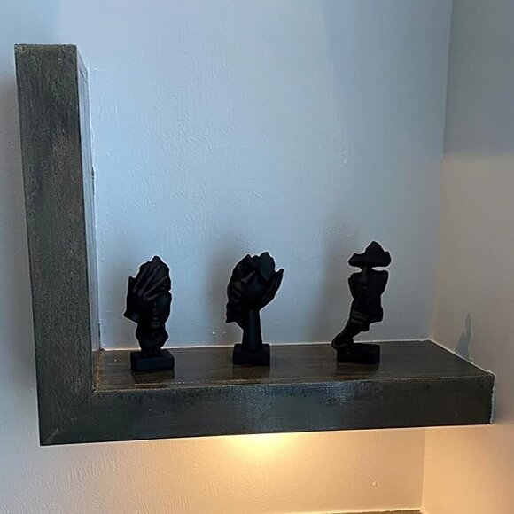 3 Pcs Thinker Statue, Silence is Gold Abstract Art Figurine Resin Sculptures - Picture 2 of 8